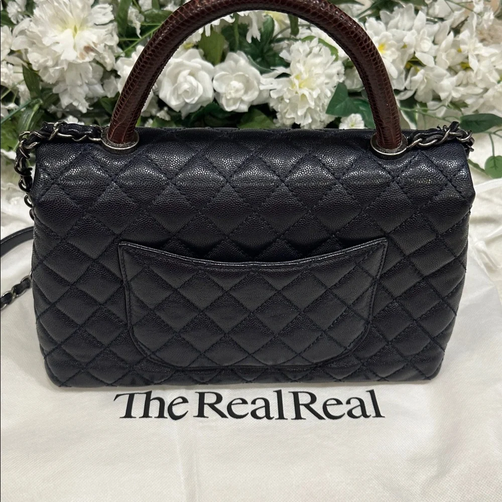 Navy blue Chanel coco handle - Picture 5 of 13